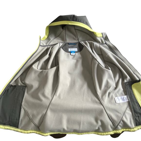 Columbia Omni-Wind Block Olive Lime Hooded Jacket Women’s L Softshell EUC - Picture 4 of 16